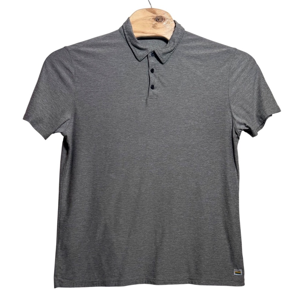 Vuori Mens Short Sleeve Polo Shirt Gray Heather Performance V188 Large